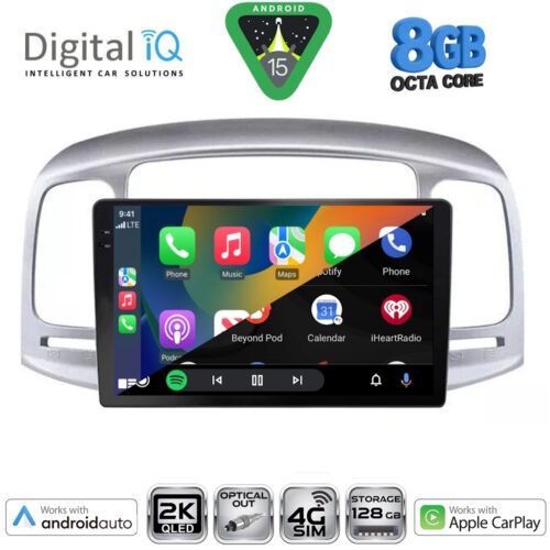 DIGITAL IQ BXK 20249SL_CPAA (9inc) MULTIMEDIA TABLET for HYUNDAI ACCENT mod. 2005-2012 (SILVER) - Image 2