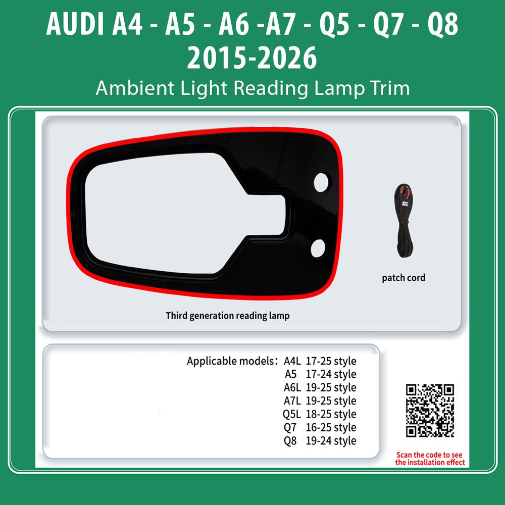 AUDI_2015-26_Ambiernt_Reading_Lamp_Light_01 DIQ AMBIENT AUDI CEILING TRIM (Digital iQ Ambient Light for AUDI mod. 2015-2026, Ceiling Reading Lamp Panel Ambient Light) - Image 1