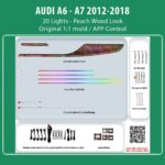 DIQ AMBIENT AUDI A6 - A7 WOOD (Digital iQ Ambient Light for Audi A6 mod. 2012-2018 with 20 Lights, Peach Wood Look)