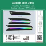 DIQ AMBIENT AUDI Q3 (8U) DYN (Digital iQ Ambient Light for Audi Q3 mod. 2011-2018 with 19 Lights, Carbon Look)