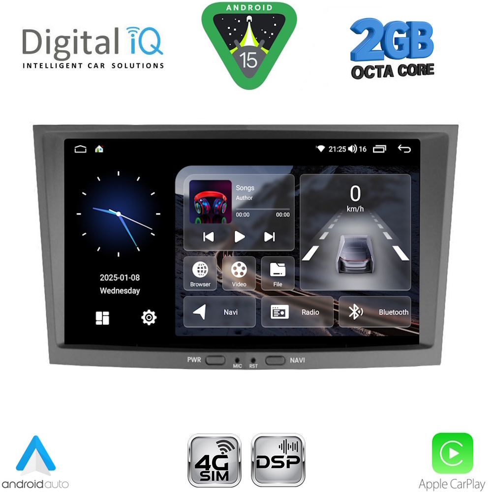 BLF318GR__15 DIGITAL IQ BLF 318GR_CPA (8" DECK) MULTIMEDIA SYSTEM for OPEL ALL mod. 2004-2014 (GREY) - Image 1