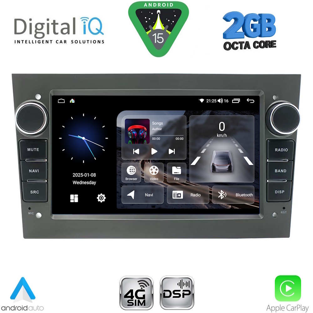 BLF319GR-15 DIGITAL IQ BLF 319GR_CPA (7" DECK) MULTIMEDIA SYSTEM for OPEL ALL mod. 2004-2014 (GREY) - Image 1