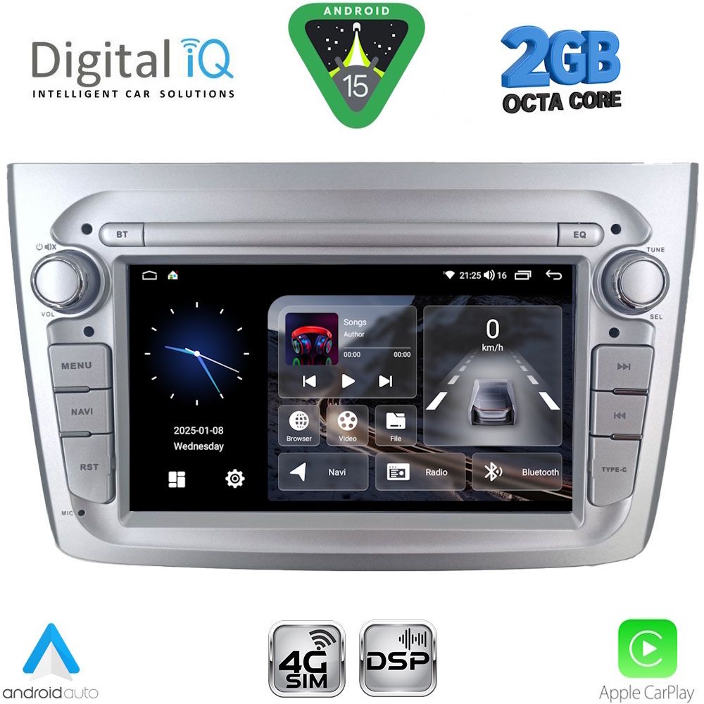 BLF357SL_15 DIGITAL IQ BLF 357SL_CPA (7" DECK) MULTIMEDIA SYSTEM for ALFA ROMEO MITO mod. 2008-2018 (SILVER) - Image 1