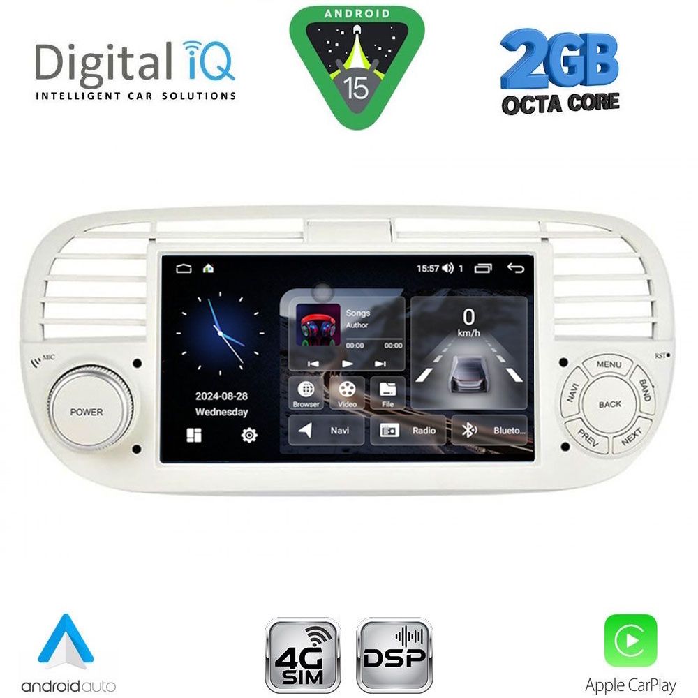 BLF365WH_15 DIGITAL IQ BLF 365BG_CPA (7" DECK) MULTIMEDIA SYSTEM for FIAT 500 mod. 2007-2015 (BEIGE) - Image 1