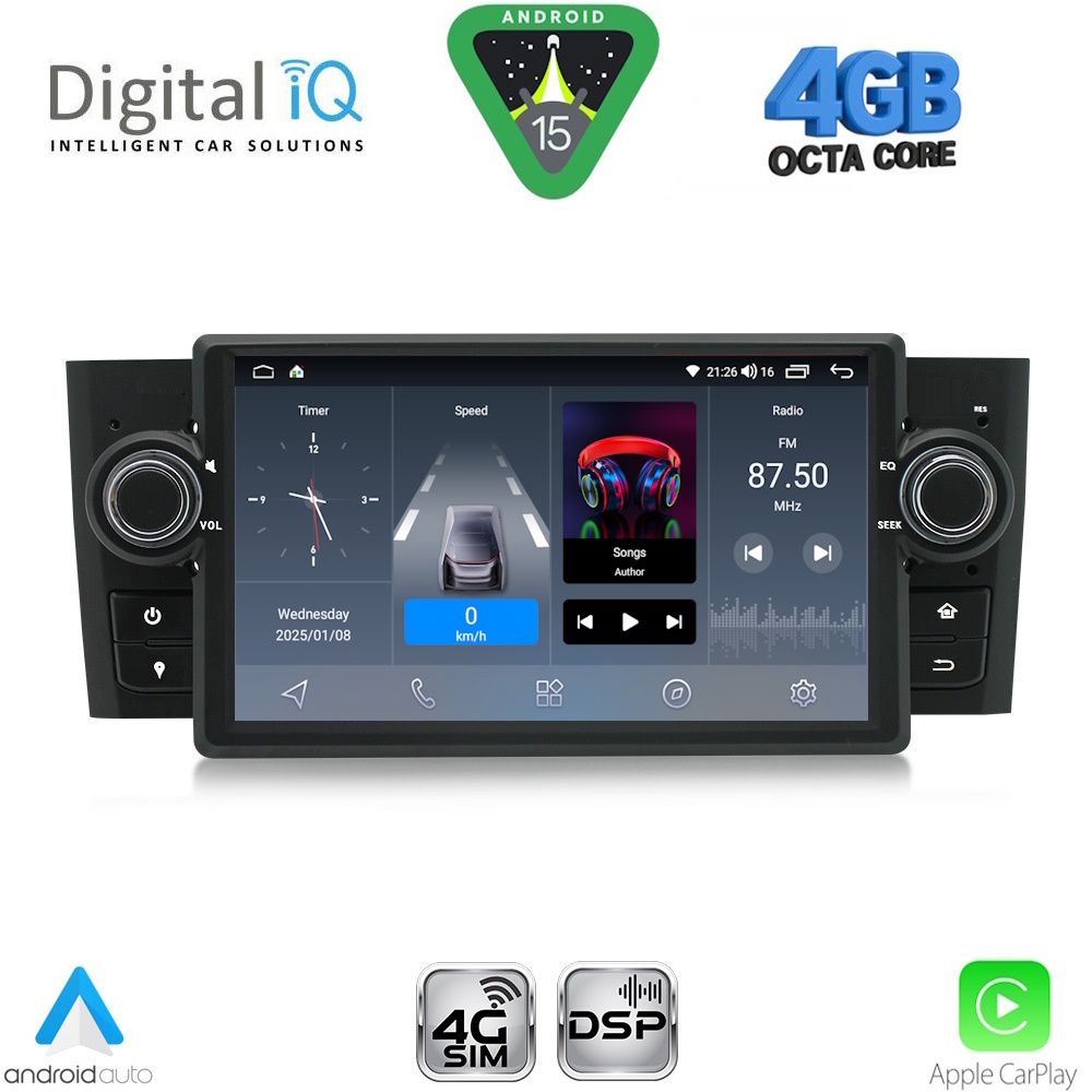 BLG463__15 DIGITAL IQ BLG 463_CPA (7" DECK) MULTIMEDIA SYSTEM for FIAT GRANDE PUNTO mod. 2005-2012 - Image 1
