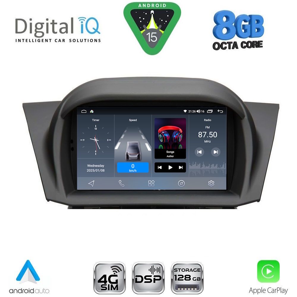 BLM775-15 DIGITAL IQ BLM 775_CPA (7" DECK) MULTIMEDIA OEM for FORD FIESTA mod. 2008-2017 - Image 1