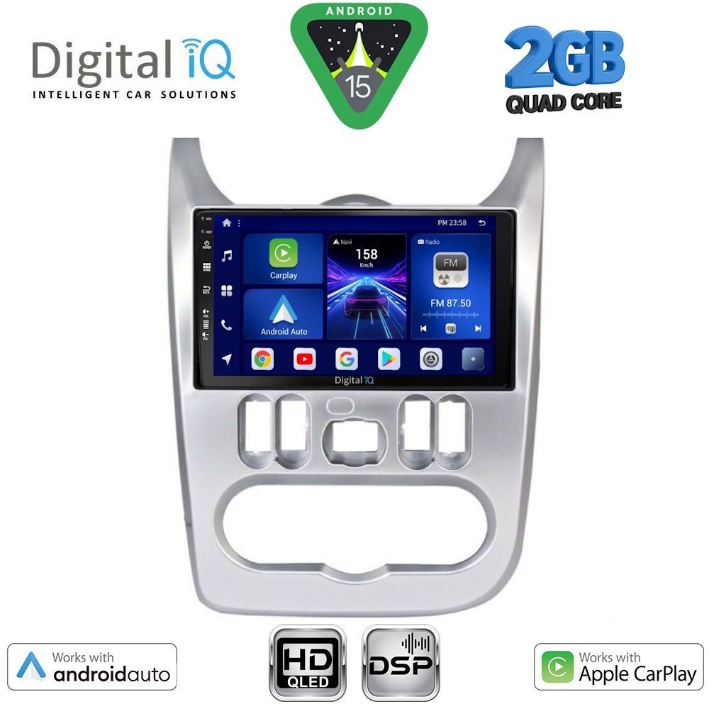 BXC3101_15 DIGITAL IQ BXC 3101SL_CPAA (9inc) MULTIMEDIA TABLET for DACIA DUSTER – LOGAN – SANDERO mod. 2006-2012 (SILVER) - Image 1