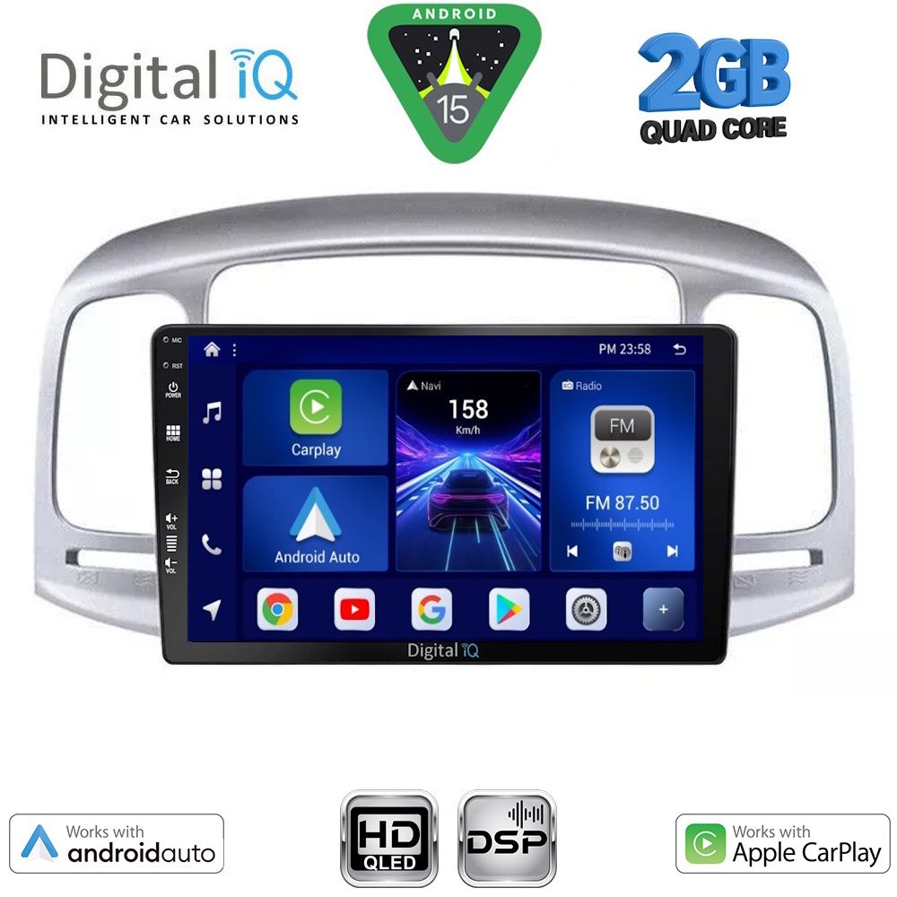 BXC3249_15 DIGITAL IQ BXC 3249SL_CPAA (9inc) MULTIMEDIA TABLET for HYUNDAI ACCENT mod. 2005-2012 (SILVER) - Image 1