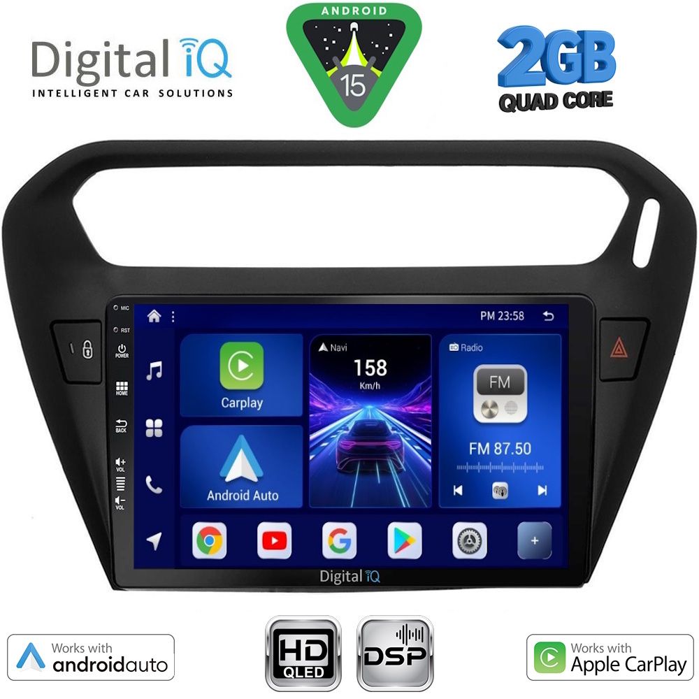 BXC3511BL_15 DIGITAL IQ BXC 3511BL_CPAA (9inc) MULTIMEDIA TABLET for CITROEN ELYSEE – PEUGEOT 301 mod. 2013> (BLACK) - Image 1