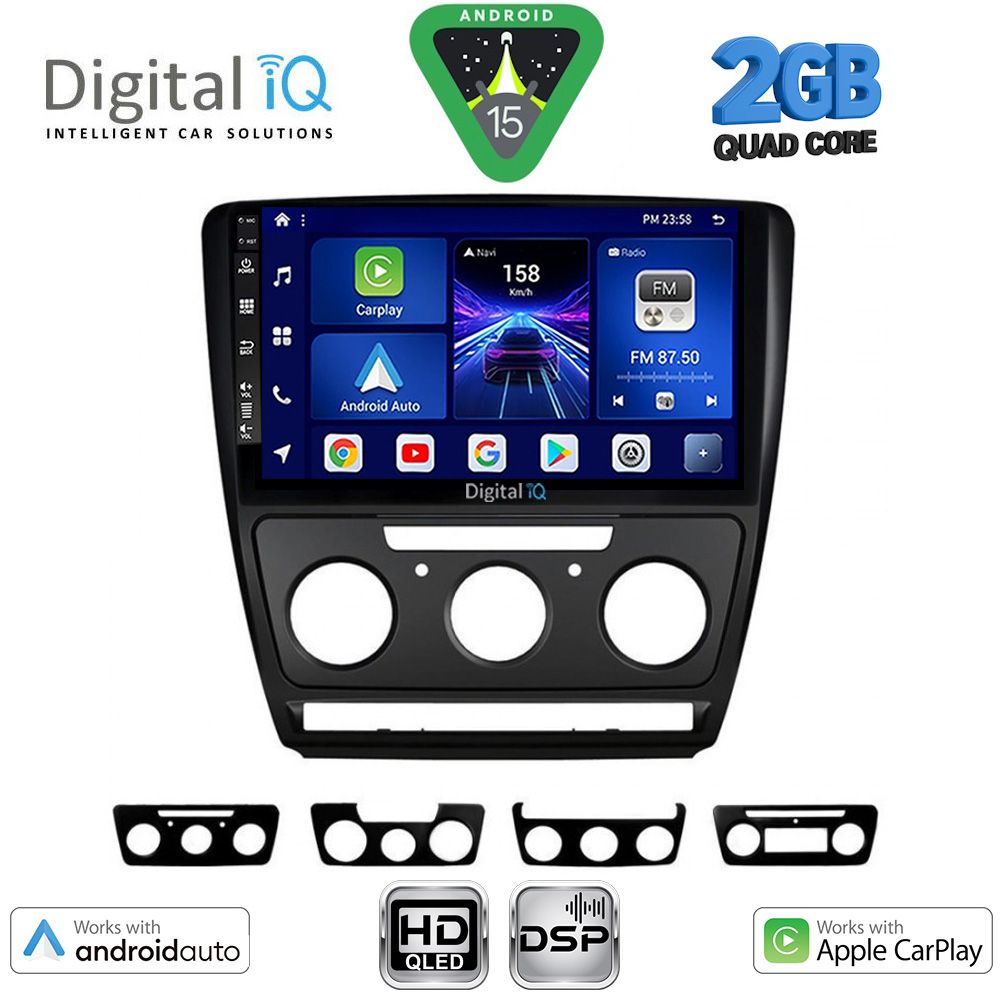 BXC3595BL_15 DIGITAL IQ BXC 3595BL_CPAA (10inc) MULTIMEDIA TABLET for SKODA OCTAVIA 5 mod. 2005-2013 (BLACK) - Image 1