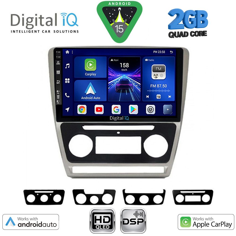 BXC3595SL_15 DIGITAL IQ BXC 3595SL_CPAA (10inc) MULTIMEDIA TABLET for SKODA OCTAVIA 5 mod. 2005-2013 (SILVER) - Image 1