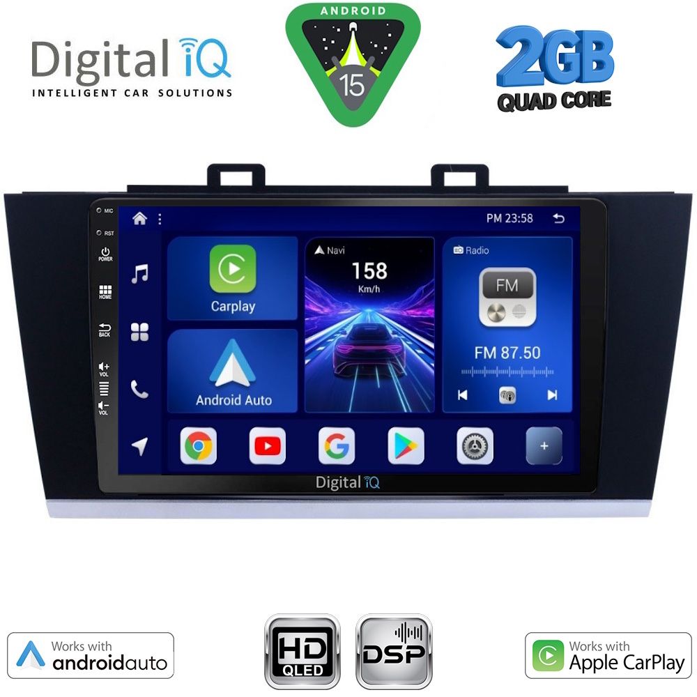 BXC3668_15 DIGITAL IQ BXC 3668_CPAA (9inc) MULTIMEDIA TABLET for SUBARU LEGACY – OUTBACK mod. 2014-2019 - Image 1
