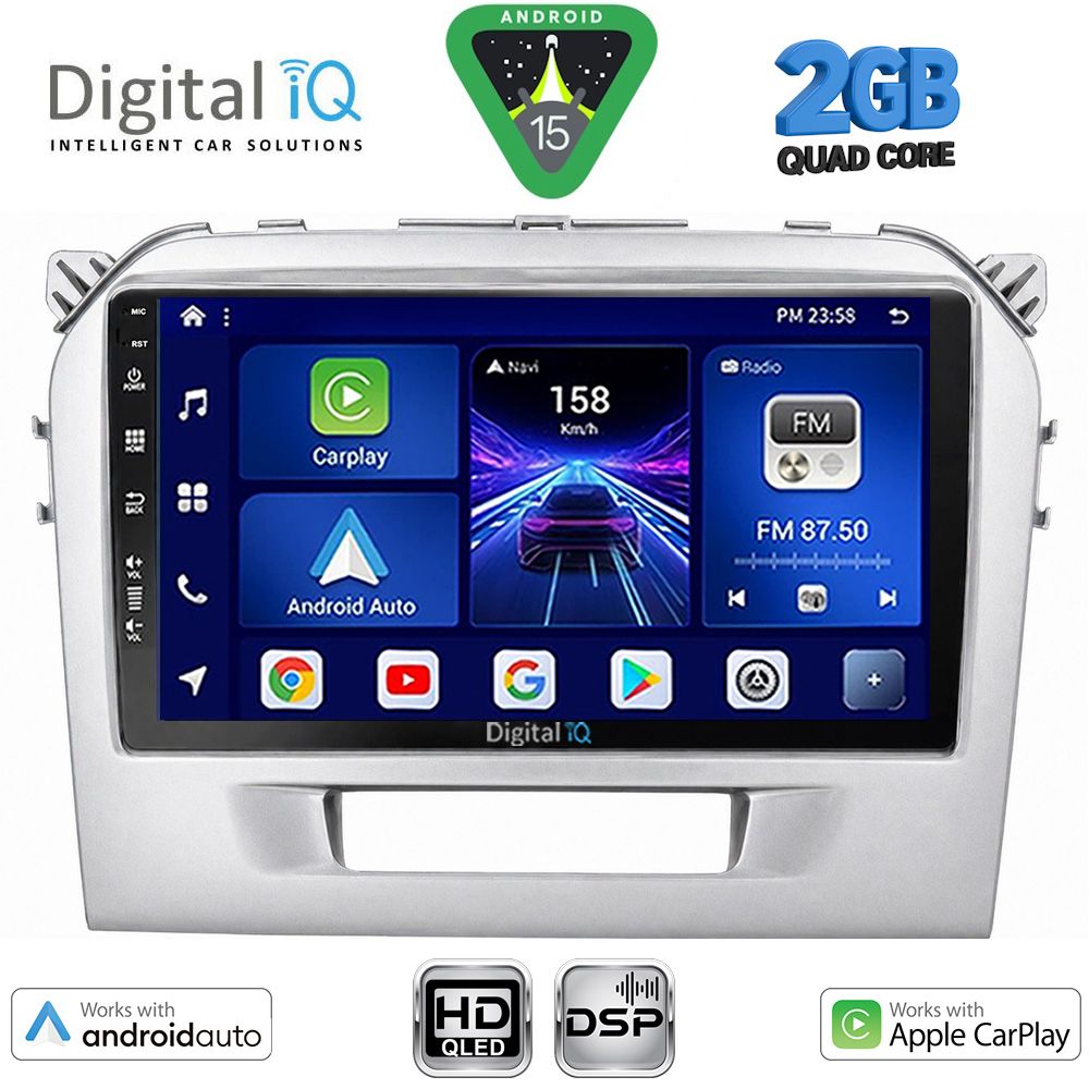 BXC3697SL_15 DIGITAL IQ BXC 3697SL_CPAA (9inc) MULTIMEDIA TABLET for SUZUKI VITARA mod. 2016-2025 (SILVER) - Image 1
