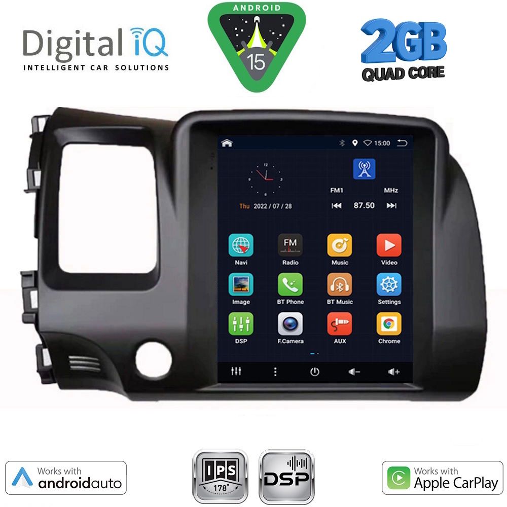 BXC3988_15 DIGITAL IQ BXC 3988_CPAA TESLA STYLE for HONDA CIVIC 4D mod. 2006-2012 - Image 1