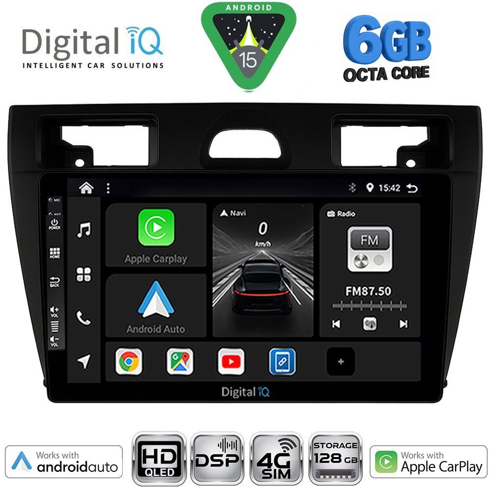 BXF17153BL-15 DIGITAL IQ BXF 17153BL_CPAA (9inc) MULTIMEDIA TABLET for FORD FIESTA mod. 2005-2008 (BLACK) - Image 1