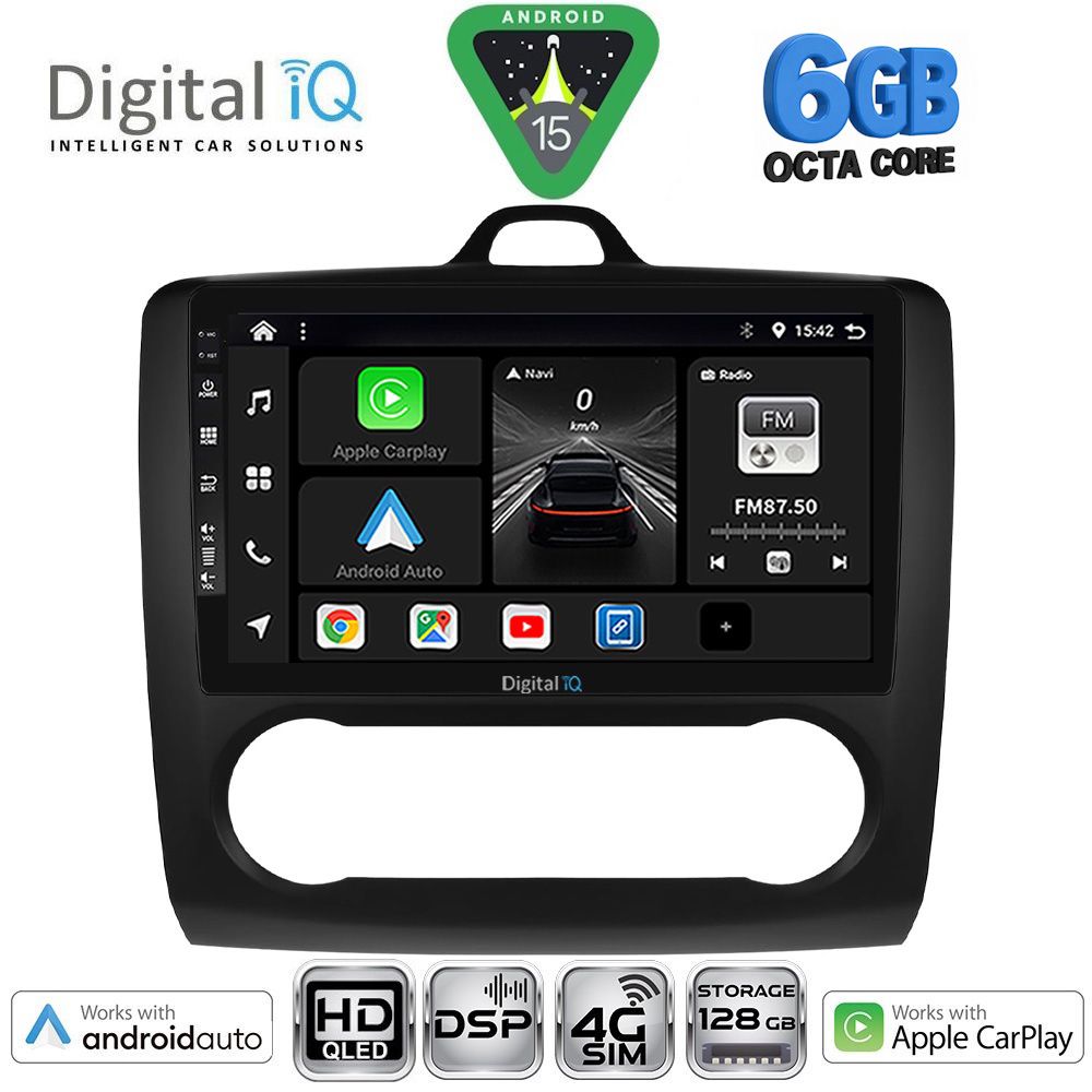 BXF17156CL-15BL DIGITAL IQ BXF 17156BL_CPAA CLIMA (9inc) MULTIMEDIA TABLET for FORD FOCUS mod. 2005-2012 (BLACK) - Image 1