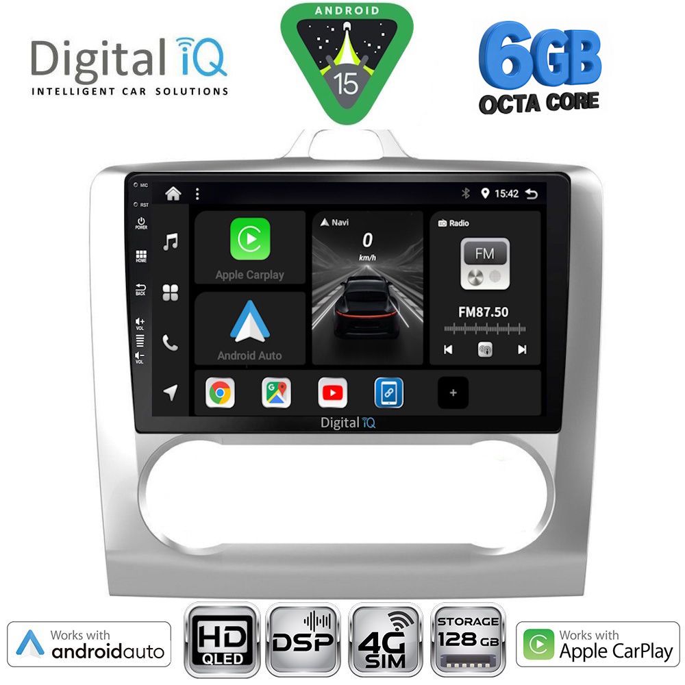 BXF17156CL-15SL DIGITAL IQ BXF 17156SL_CPAA CLIMA (9inc) MULTIMEDIA TABLET for FORD FOCUS mod. 2005-2012 (SILVER) - Image 1
