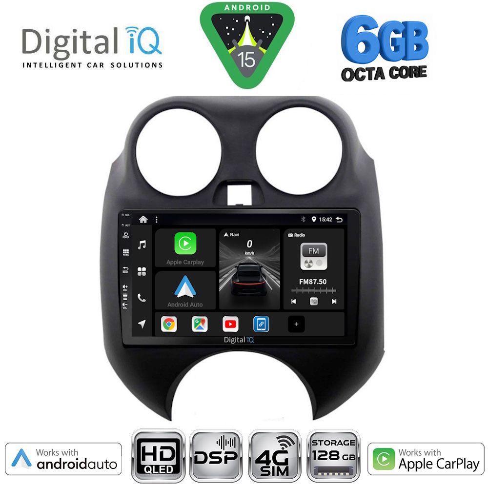 BXF17459-15 DIGITAL IQ BXF 17459_CPAA (9inc) MULTIMEDIA TABLET for NISSAN MICRA mod. 2010-2014 - Image 1