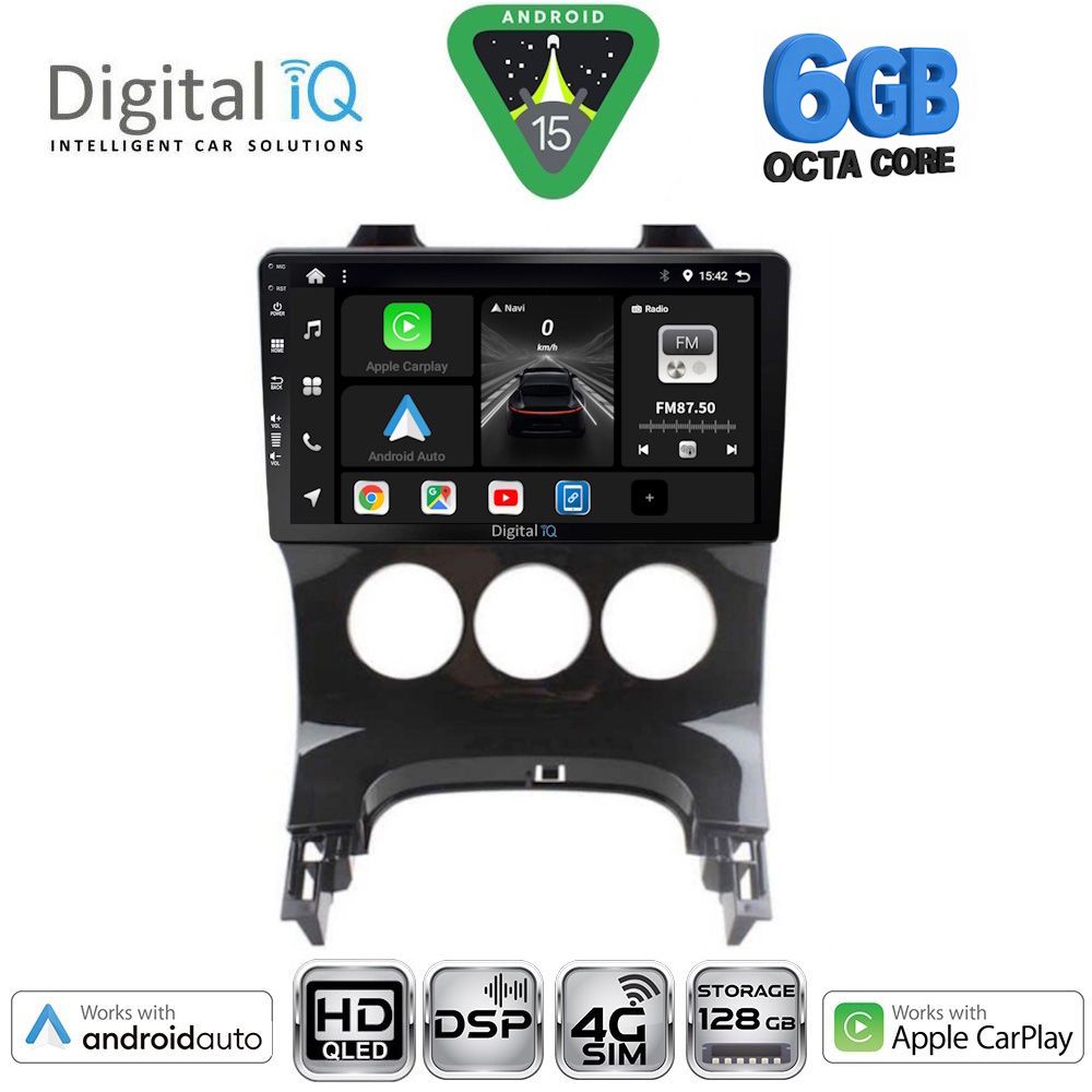 BXF17515AC-15 DIGITAL IQ BXF 17515AC_CPAA (9inc) MULTIMEDIA TABLET for PEUGEOT 3008 mod. 2008-2016 με A/C - Image 1