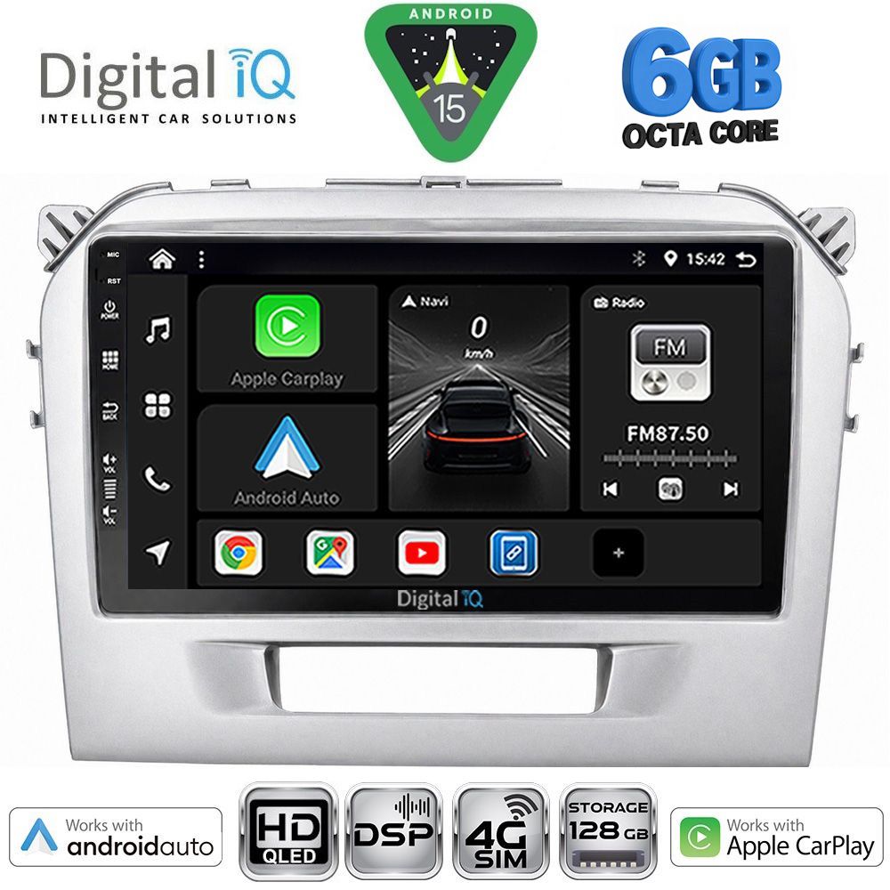 BXF17697SL-15 DIGITAL IQ BXF 17697SL_CPAA (9inc) MULTIMEDIA TABLET for SUZUKI VITARA mod. 2016-2025 (SILVER) - Image 1