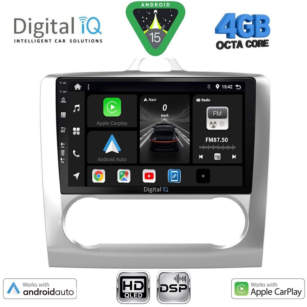 BXF6156CL_15 DIGITAL IQ BXF 16156SL_CPAA CLIMA (9inc) MULTIMEDIA TABLET for FORD FOCUS mod. 2005-2012 (SILVER) - Image 1