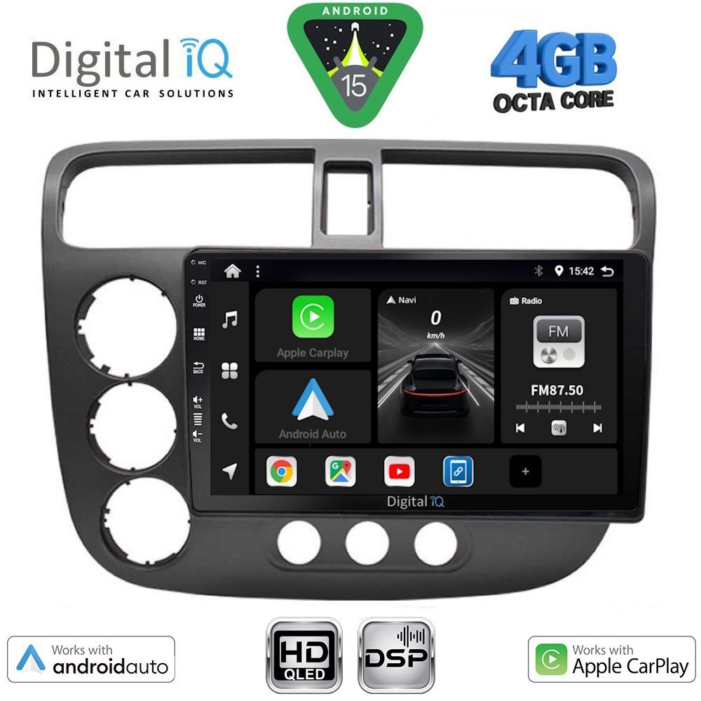 BXF6187_15 DIGITAL IQ BXF 16187_CPAA (9inc) MULTIMEDIA TABLET for HONDA CIVIC 4D mod. 2001-2006 - Image 1