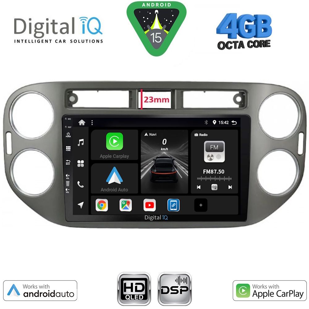BXF6760GR_15 DIGITAL IQ BXF 16760GR_CPAA (9inc) MULTIMEDIA TABLET for VW TIGUAN mod. 2011-2016 (GREY) - Image 1