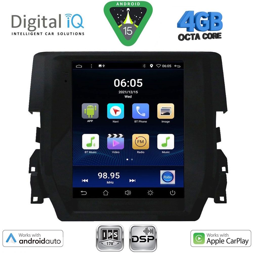 BXF6975_15 DIGITAL IQ BXF 6975_CPAA TESLA STYLE for HONDA CIVIC mod. 2016-2021 - Image 1