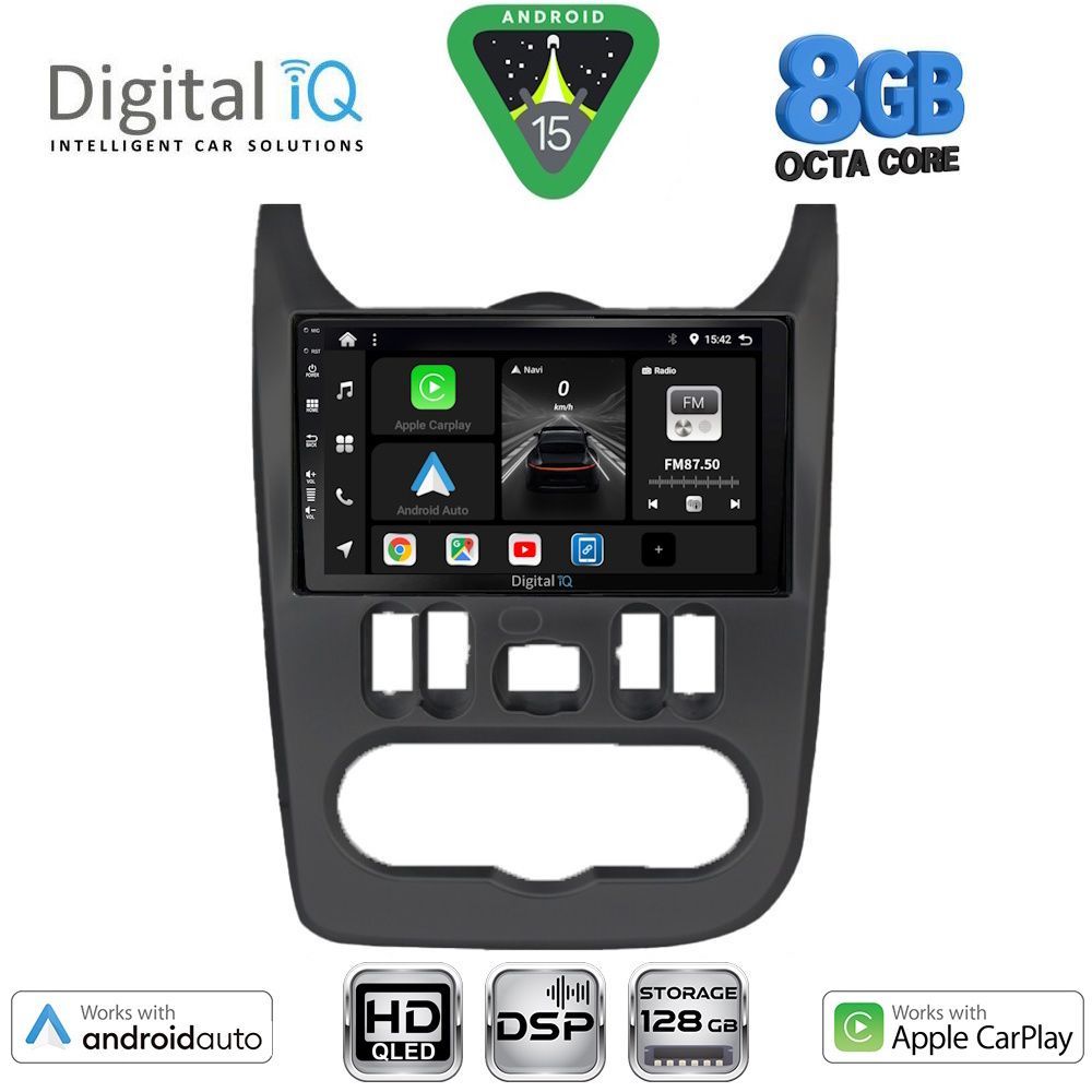 BXF7101BL_15 DIGITAL IQ BXF 7101BL_CPAA (9inc) MULTIMEDIA TABLET for DACIA DUSTER – LOGAN – SANDERO mod. 2006-2012 (BLACK) - Image 1