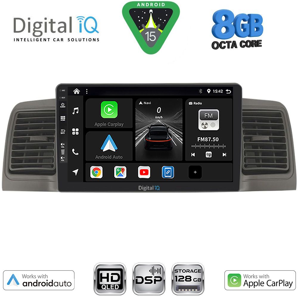 BXF7712GR_15 DIGITAL IQ BXF 7712GR_CPAA (9inc) MULTIMEDIA TABLET for TOYOTA COROLLA mod. 2001-2006 (GREY) - Image 1