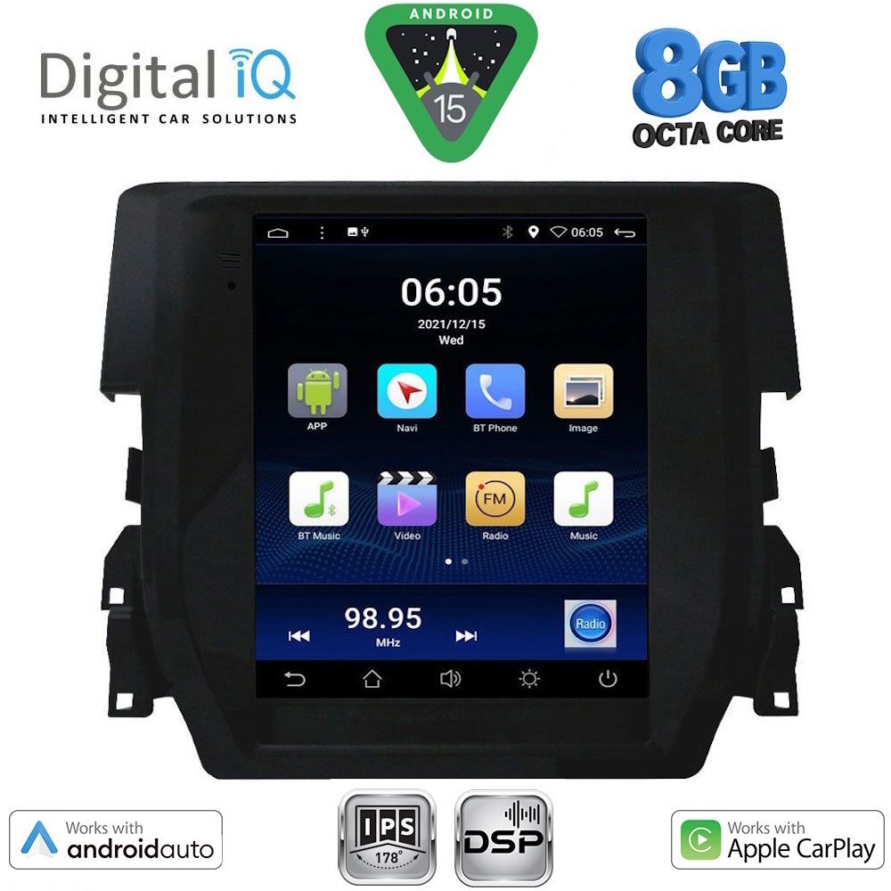 BXF7975_15 DIGITAL IQ BXF 7975_CPAA TESLA STYLE for HONDA CIVIC mod. 2016-2021 - Image 1