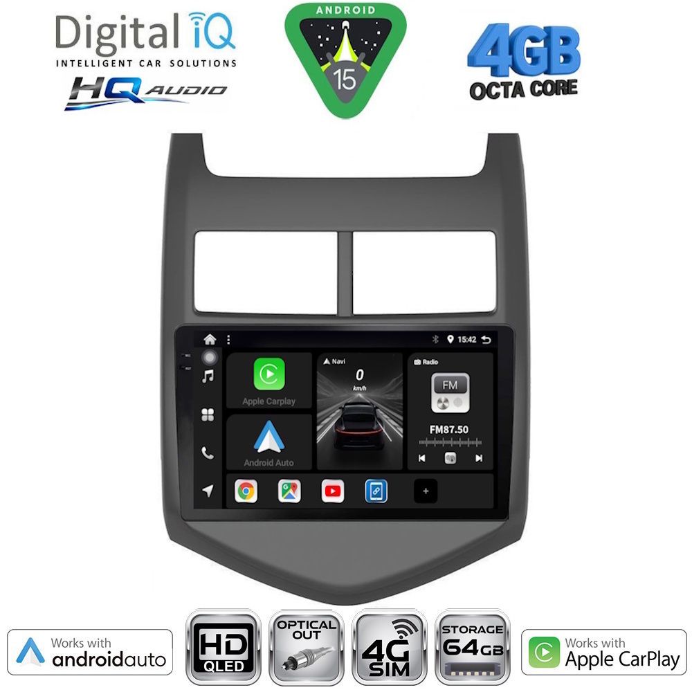 BXK19074-15 DIGITAL IQ BXK 19074_CPAA (9inc) MULTIMEDIA TABLET for CHEVROLET AVEO mod. 2011-2014 - Image 1