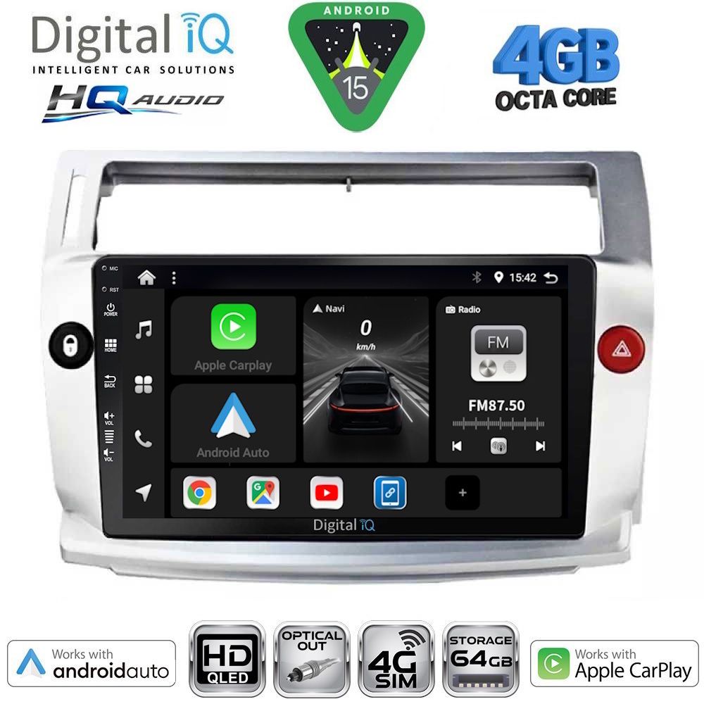 BXK19084SL-15 DIGITAL IQ BXK 19084SL_CPAA (9inc) MULTIMEDIA TABLET for CITROEN C4 mod. 2004-2011 (SILVER) - Image 1