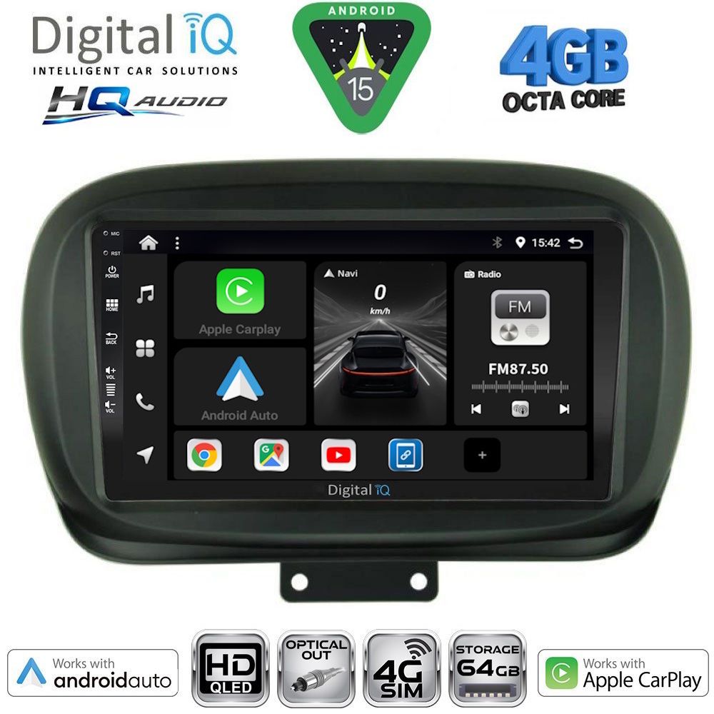 BXK19134-15 DIGITAL IQ BXK 19134_CPAA (9inc) MULTIMEDIA TABLET for FIAT 500Χ mod. 2014-2024 - Image 1
