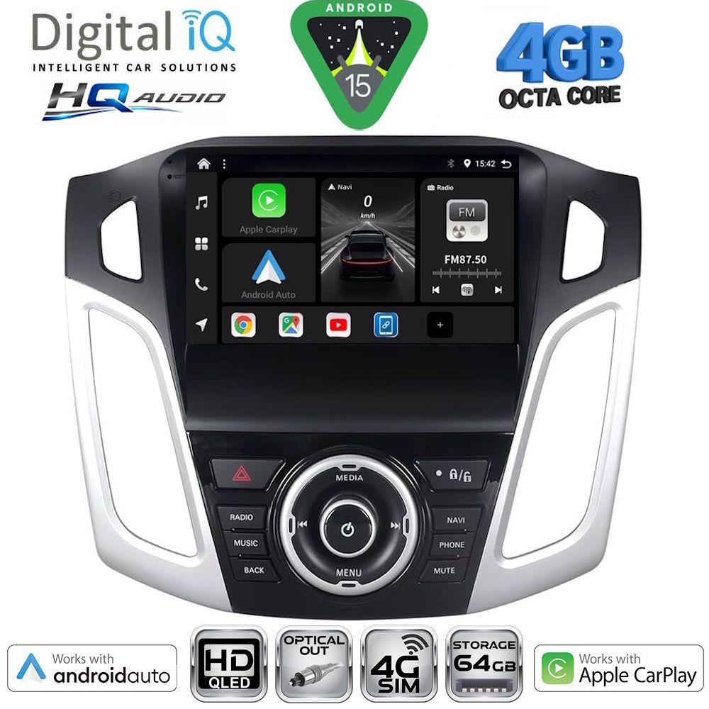 BXK19157-15 DIGITAL IQ BXK 19157_CPAA (9inc) MULTIMEDIA TABLET for FORD FOCUS mod. 2011-2018 - Image 1