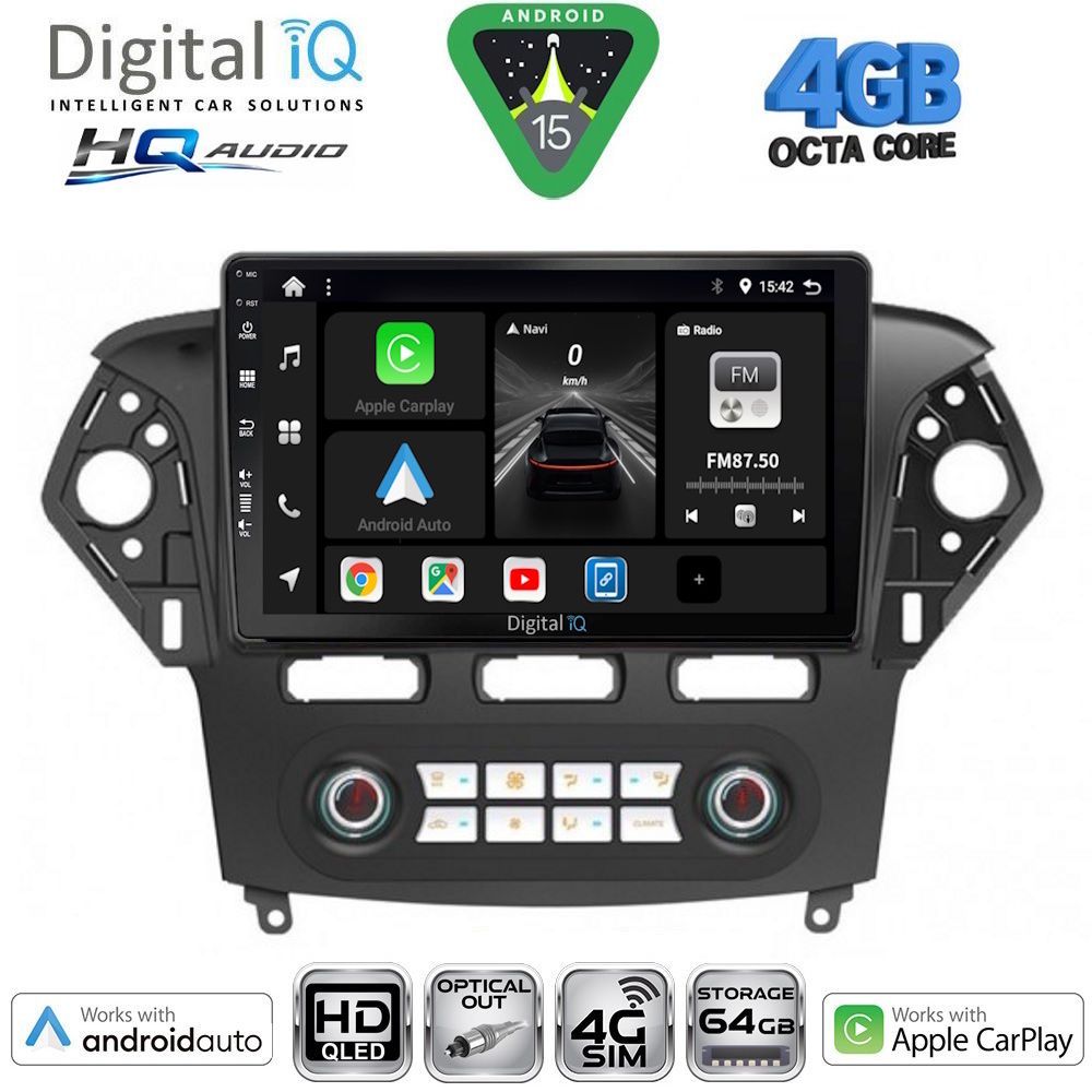 BXK19163CL-15 DIGITAL IQ BXK 19163_CPAA CLIMA (10inc) MULTIMEDIA TABLET for FORD MONDEO mod. 2011-2013 - Image 1