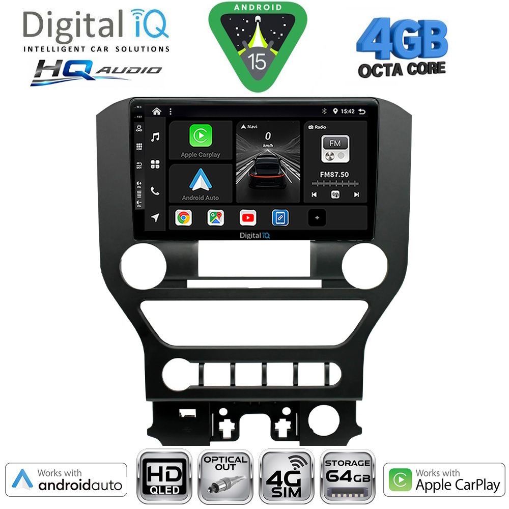 BXK19166-154BUT DIGITAL IQ BXK 19166_CPAA 4BUT (9inc) MULTIMEDIA TABLET for FORD MUSTANG mod. 2015-2020 - Image 1