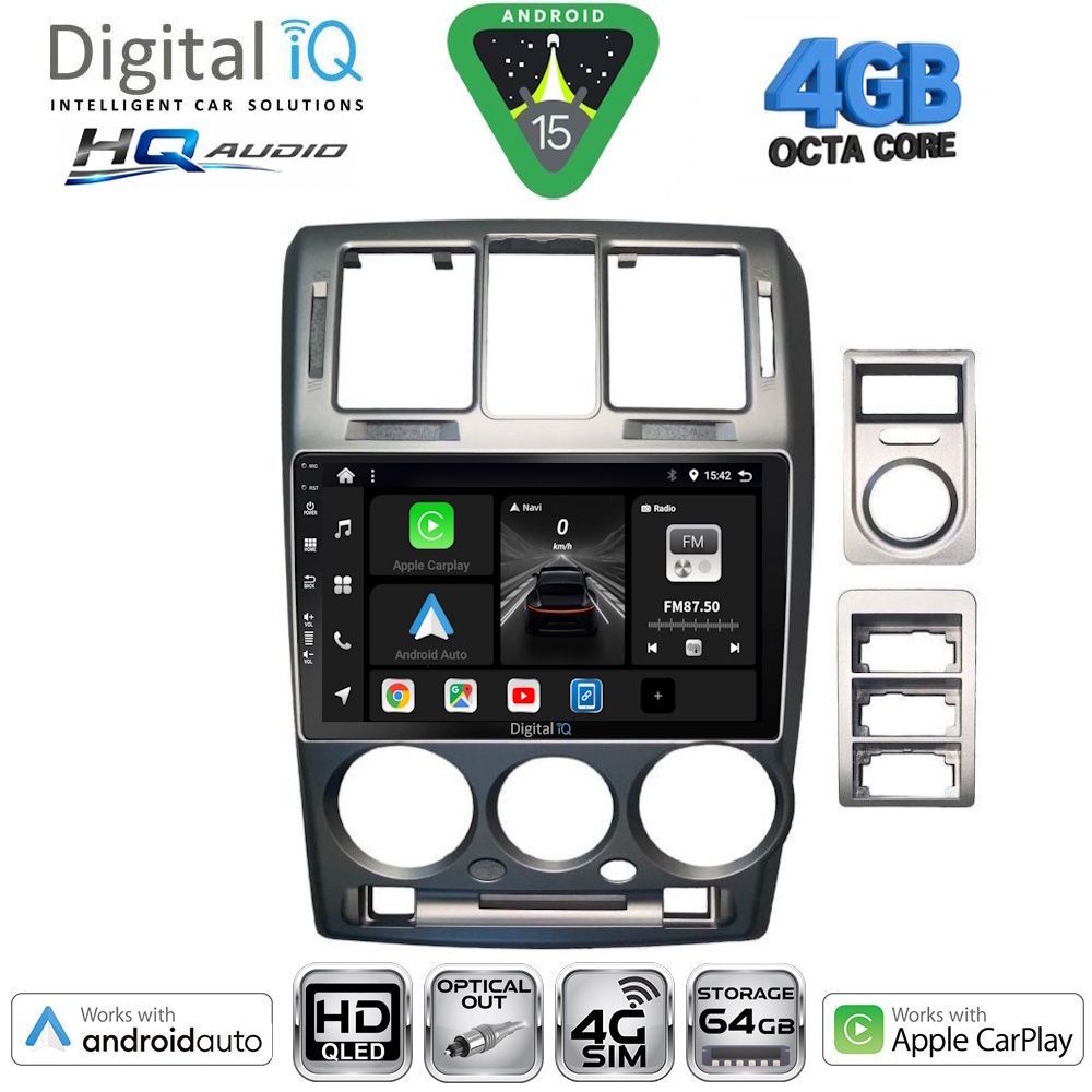 BXK19222-15 DIGITAL IQ BXK 19222GR_CPAA (9inc) MULTIMEDIA TABLET for HYUNDAI GETZ mod. 2002-2011 (GREY) - Image 1