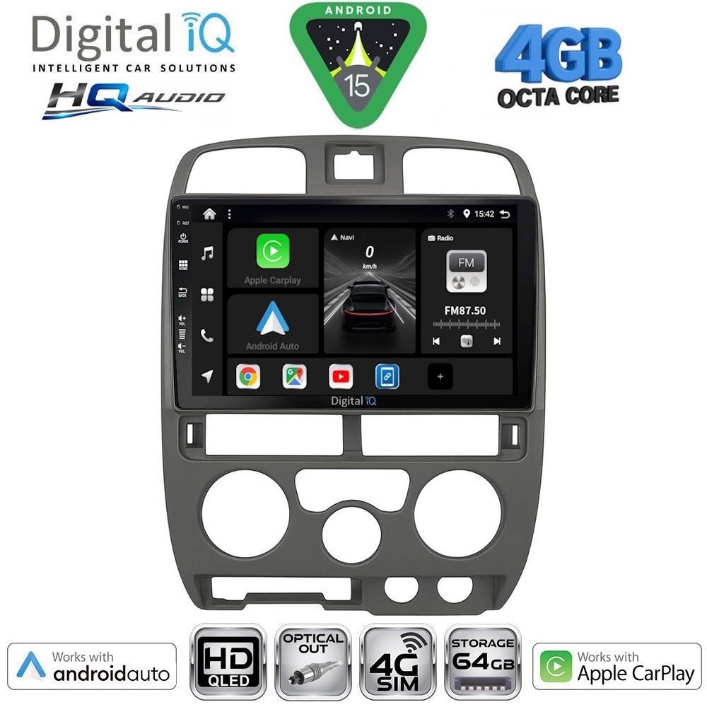 BXK19253GR-15 DIGITAL IQ BXK 19253GR_CPAA (9inc) MULTIMEDIA TABLET for ISUZU D-MAX mod. 2002-2008 (GREY) - Image 1