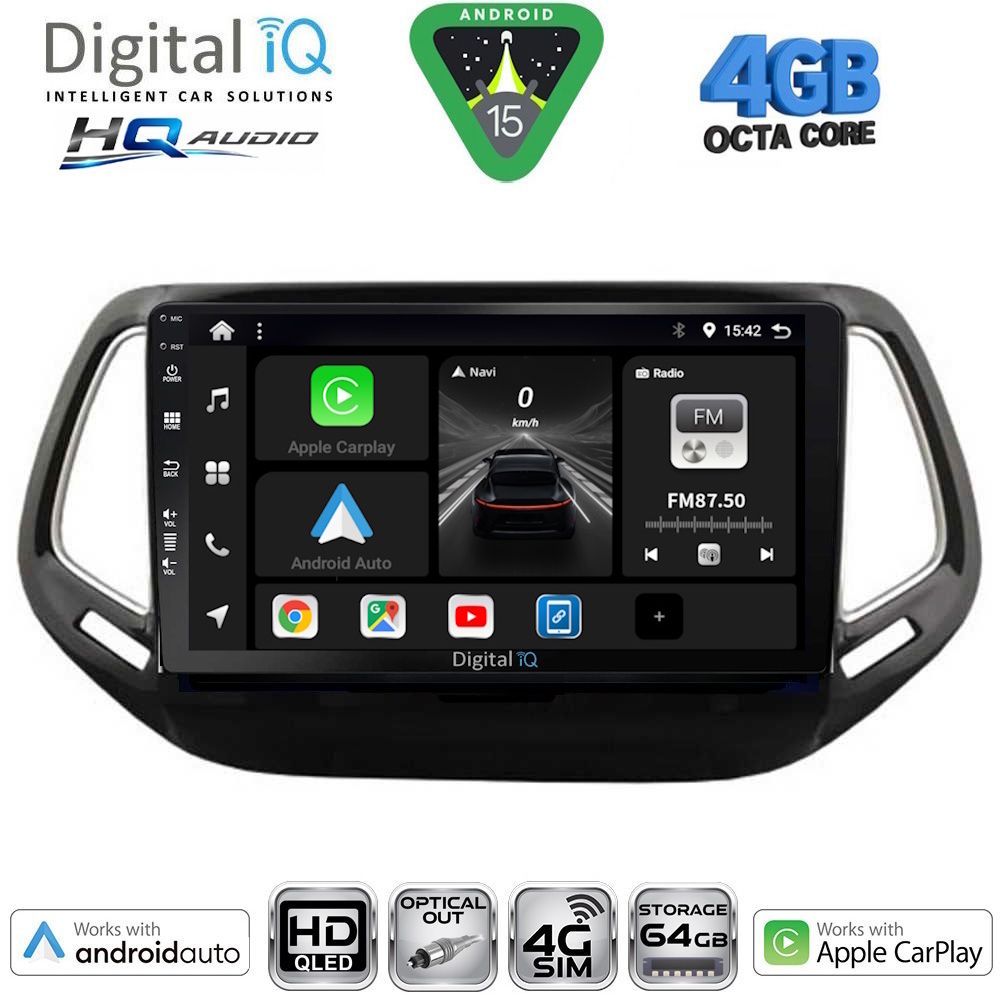 BXK19278-15 DIGITAL IQ BXK 19278_CPAA (10inc) MULTIMEDIA TABLET for JEEP COMPASS mod. 2016-2021 - Image 1