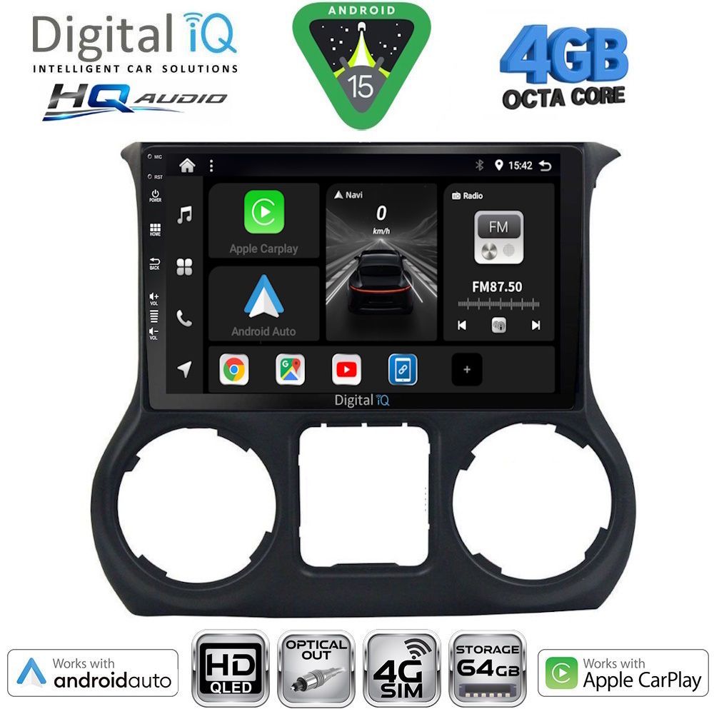 BXK19296-15 DIGITAL IQ BXK 19296_CPAA (10inc) MULTIMEDIA TABLET for JEEP WRANGLER mod. 2014-2017 - Image 1