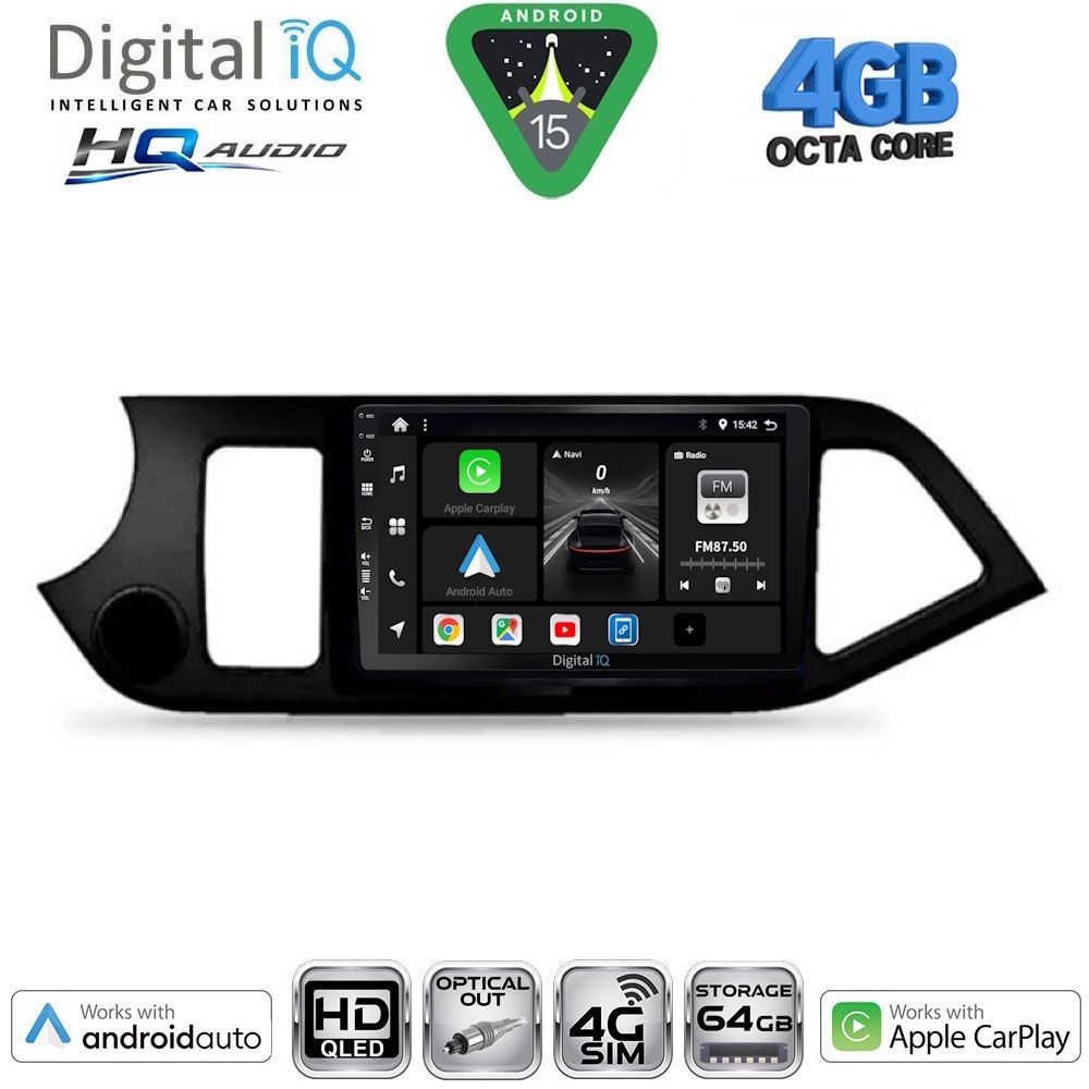 BXK19308-15 DIGITAL IQ BXK 19308_CPAA (9inc) MULTIMEDIA TABLET for KIA PICANTO mod. 2011-2017 - Image 1