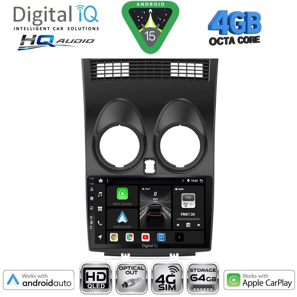 BXK19466-15 DIGITAL IQ BXK 19466_CPAA (9inc) MULTIMEDIA TABLET for NISSAN QASHQAI mod. 2007-2014 - Image 1