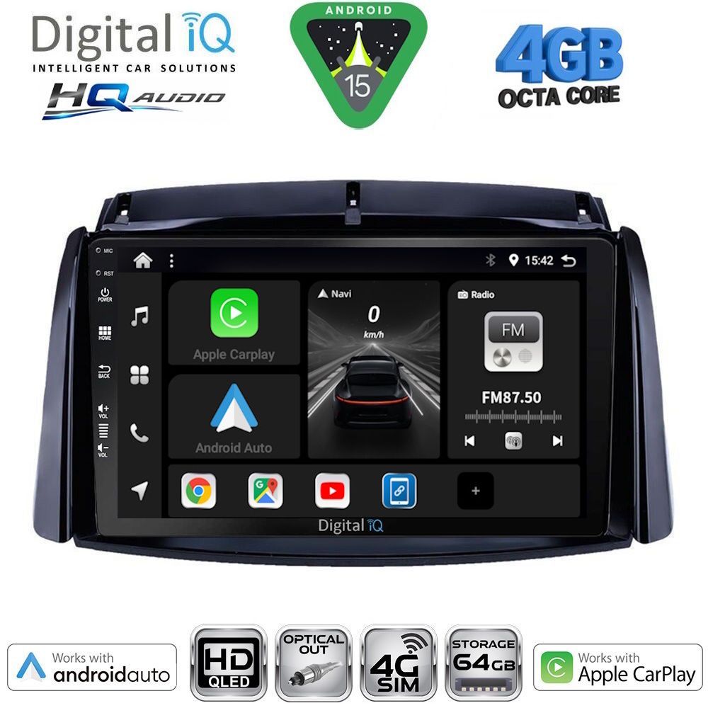 BXK19551-15 DIGITAL IQ BXK 19551_CPAA (9inc) MULTIMEDIA TABLET for RENAULT KOLEOS mod. 2006-2016 - Image 1