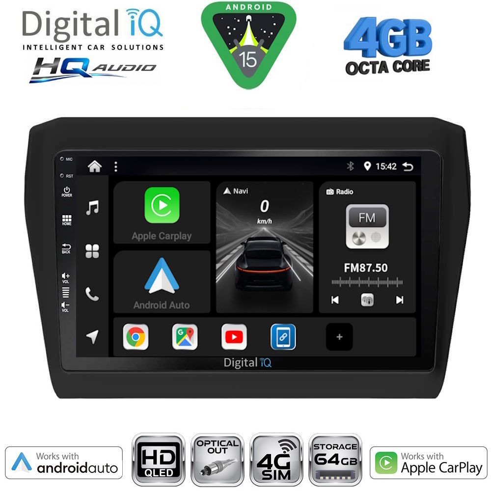 BXK19686-15 DIGITAL IQ BXK 19686_CPAA (9inc) MULTIMEDIA TABLET for SUZUKI SWIFT mod. 2017-2026 - Image 1