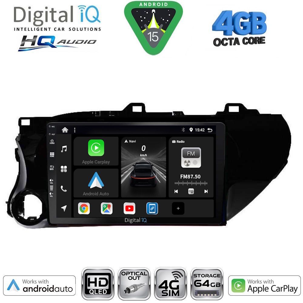 BXK19721-15 DIGITAL IQ BXK 19721_CPAA (10inc) MULTIMEDIA TABLET for TOYOTA HILUX mod. 2017-2026 - Image 1