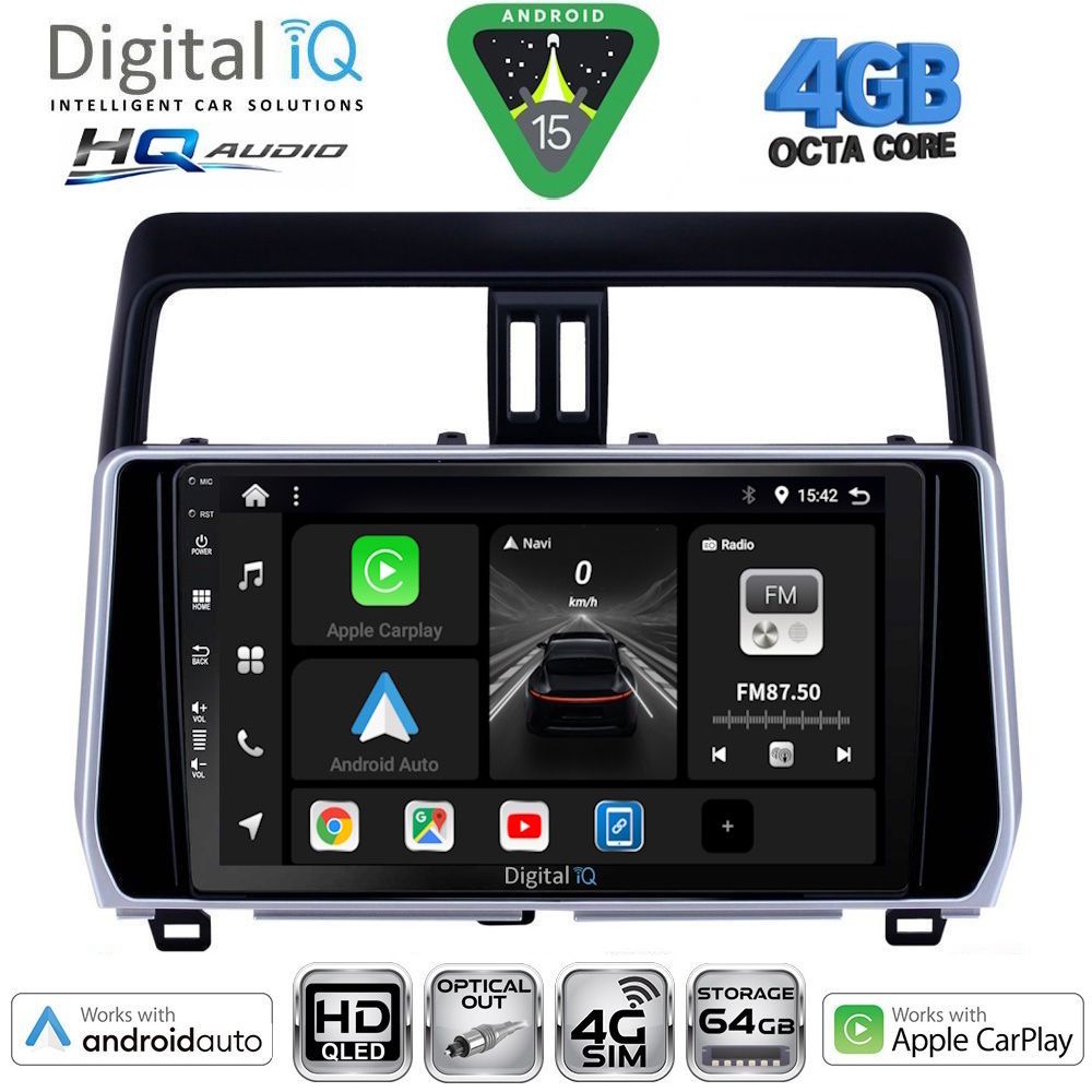 BXK19739-15 DIGITAL IQ BXK 19739_CPAA (10inc) MULTIMEDIA TABLET for TOYOTA LAND CRUISER mod. 2019-2023 - Image 1