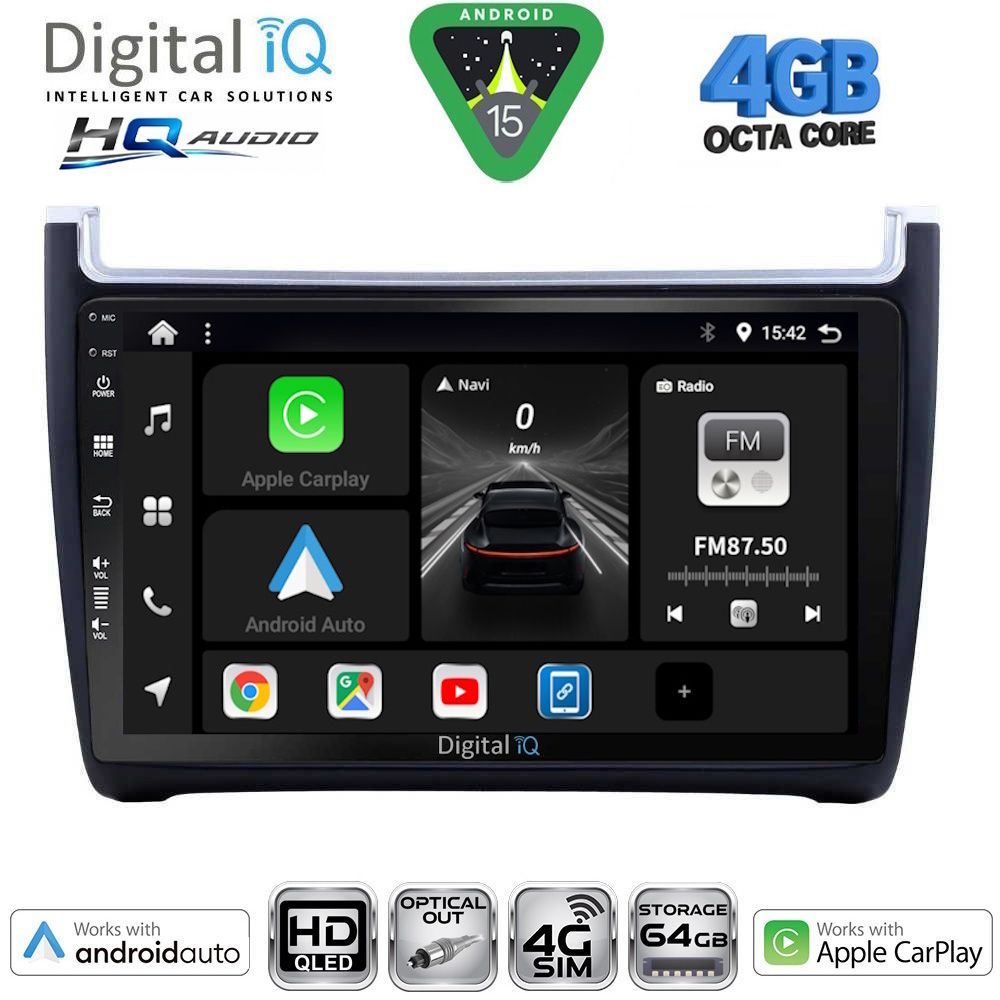 BXK19757-15 DIGITAL IQ BXK 19757_CPAA (9inc) MULTIMEDIA TABLET for VW POLO mod. 2014-2017 - Image 1