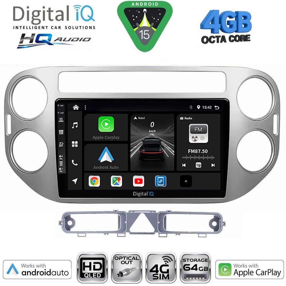 BXK19759GR-15 DIGITAL IQ BXK 19759GR_CPAA (9inc) MULTIMEDIA TABLET for VW TIGUAN mod. 2004-2011 (GREY) - Image 1