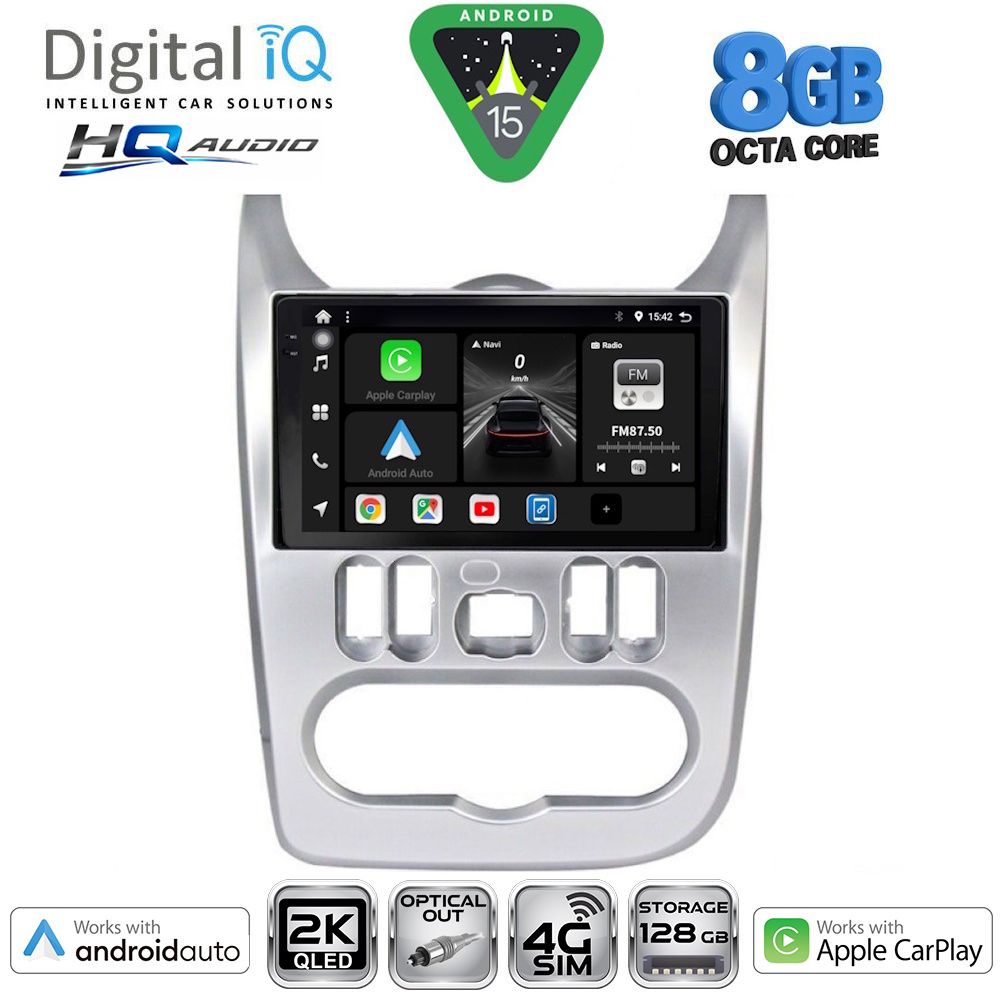 BXK20101_15_ DIGITAL IQ BXK 20101SL_CPAA (9inc) MULTIMEDIA TABLET for DACIA DUSTER – LOGAN – SANDERO mod. 2006-2012 (SILVER) - Image 1
